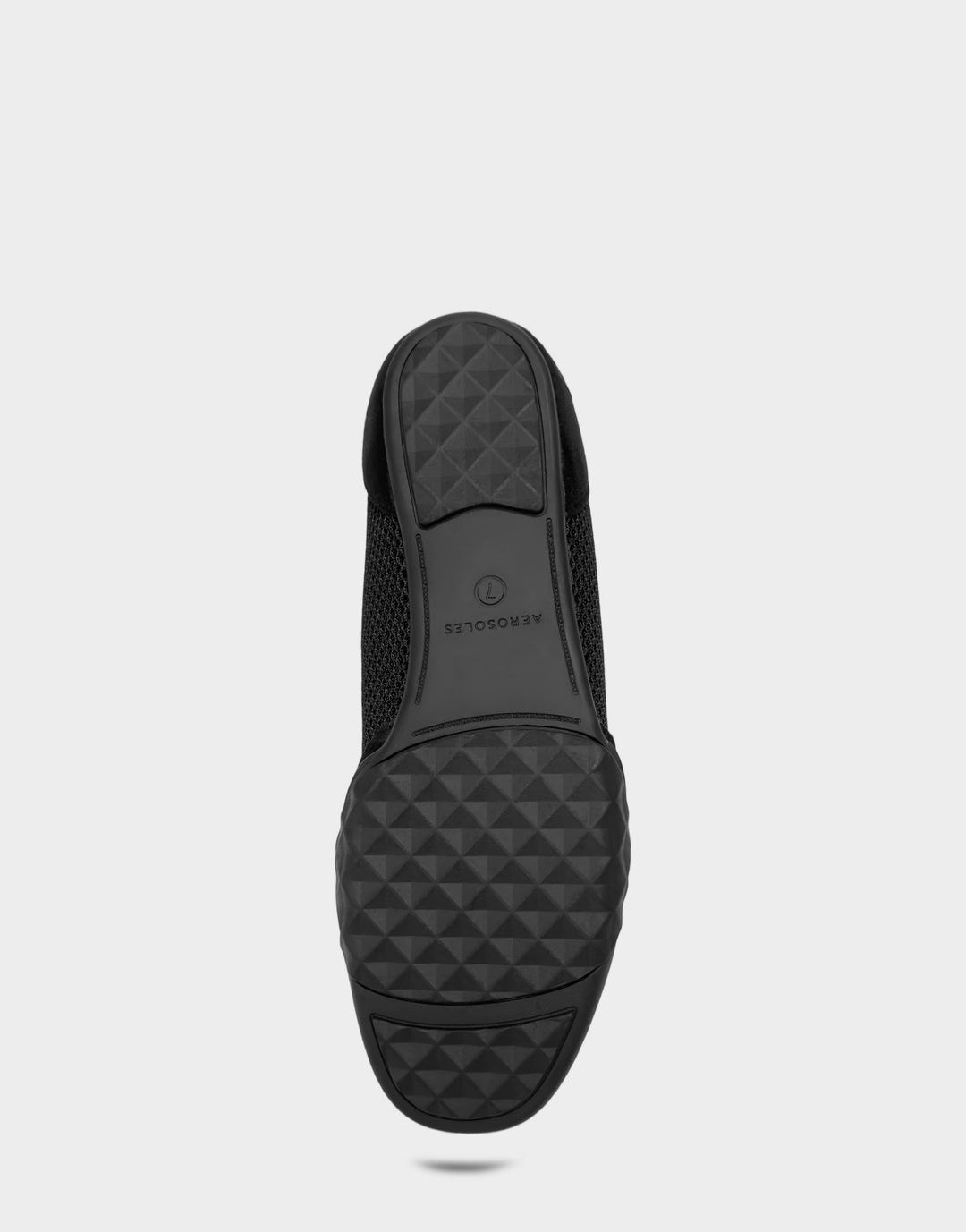 Comfortable Women's Sneaker in Black Mesh/faux Suede Bottom View