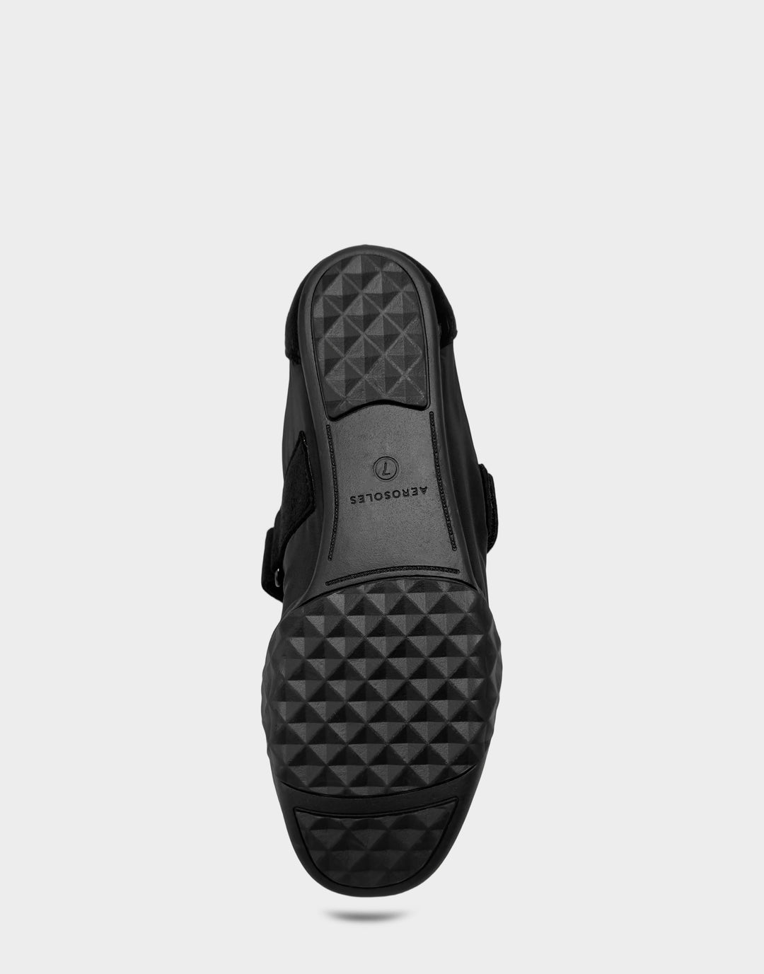 Comfortable Women's Sneaker in Black Nylon/faux Suede Bottom View