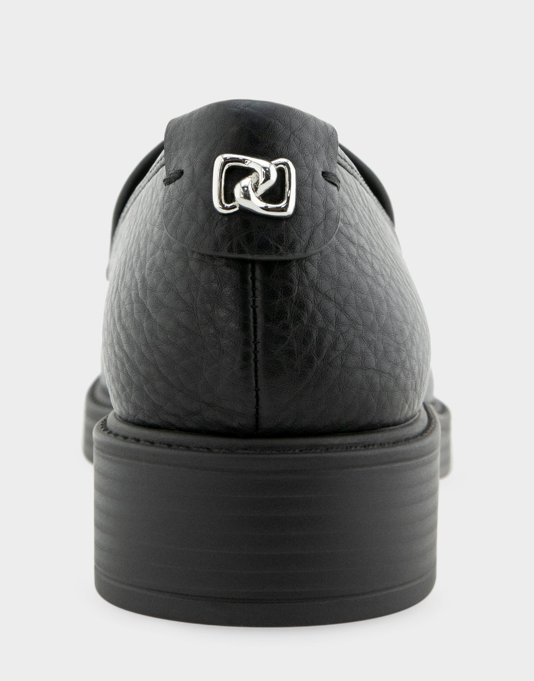 Comfortable Women's Tailored Loafer In Black Faux Nubuck Rear View 
