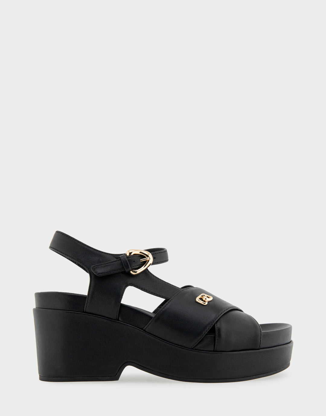 Aerosoles Comfortable Women's Platform Sandals in Black Leather