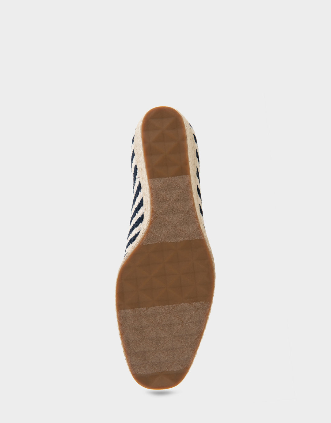 Comfortable Women's Wedge Heels in Eggnog/navy Stripe Textured Fabric Knit Fabric Bottom View