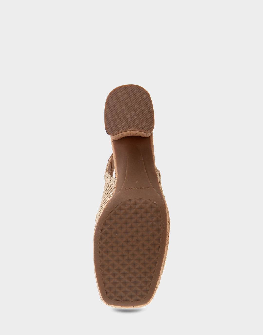 Comfortable Women's Platform Slingback in Natural Raffia Fabric Bottom View