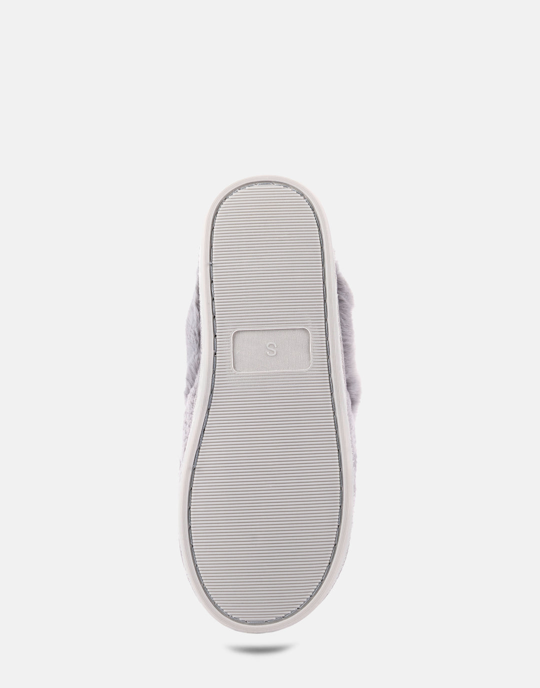 Comfortable Women's Slipper in Grey Fabric, sole view 
