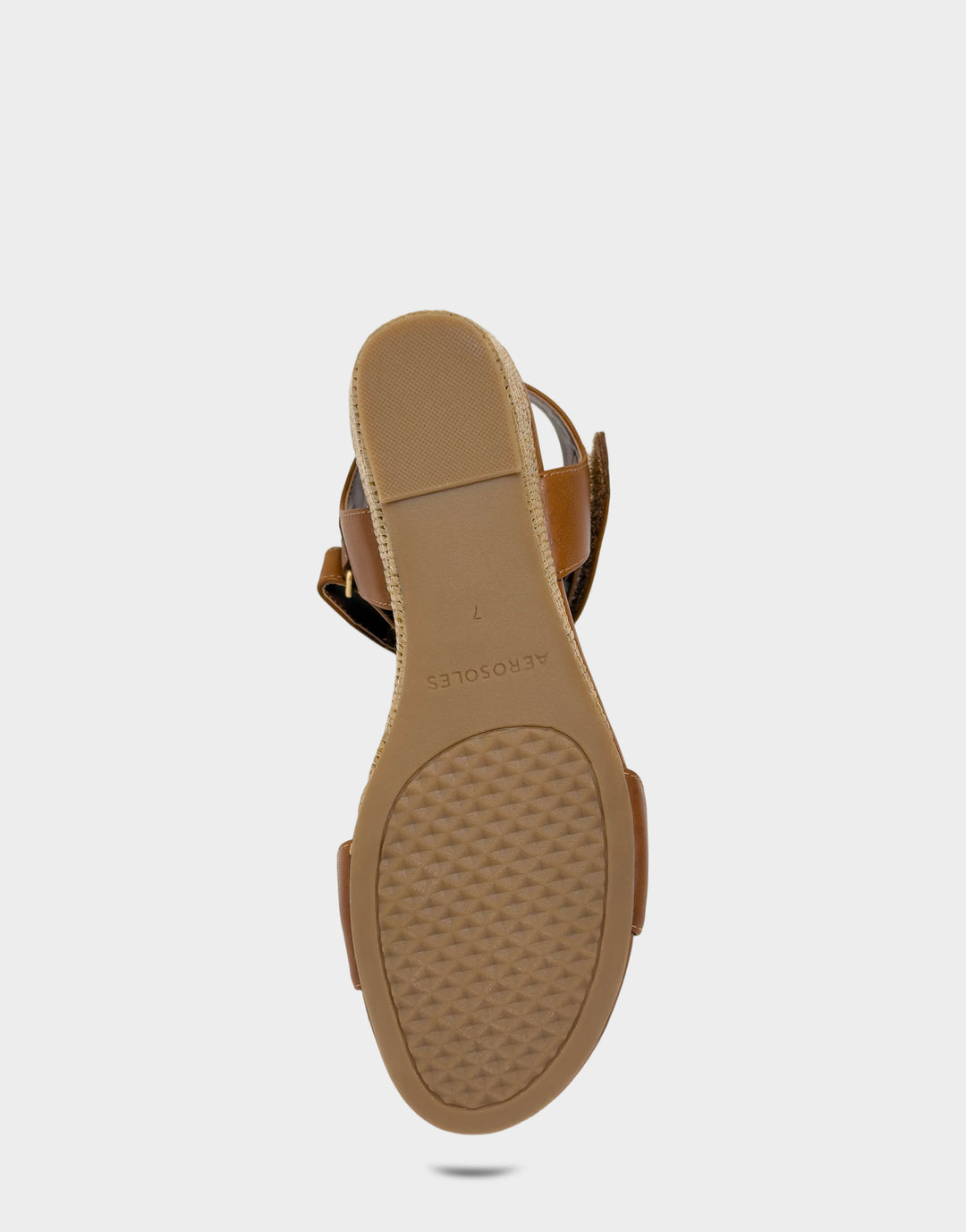 Comfortable Women's Wedge Sandal in Natural Faux Burnished Calf Bottom View