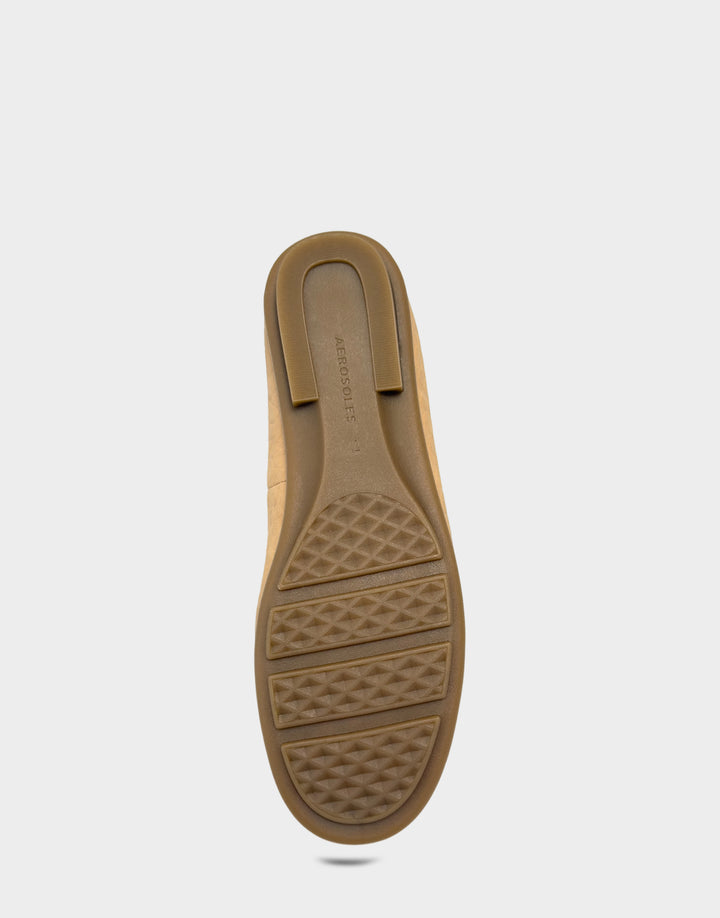 Comfortable Women's Casual Loafer in Beige Bisque Faux Croc Nubuck Faux Croc Nubuck Bottom View