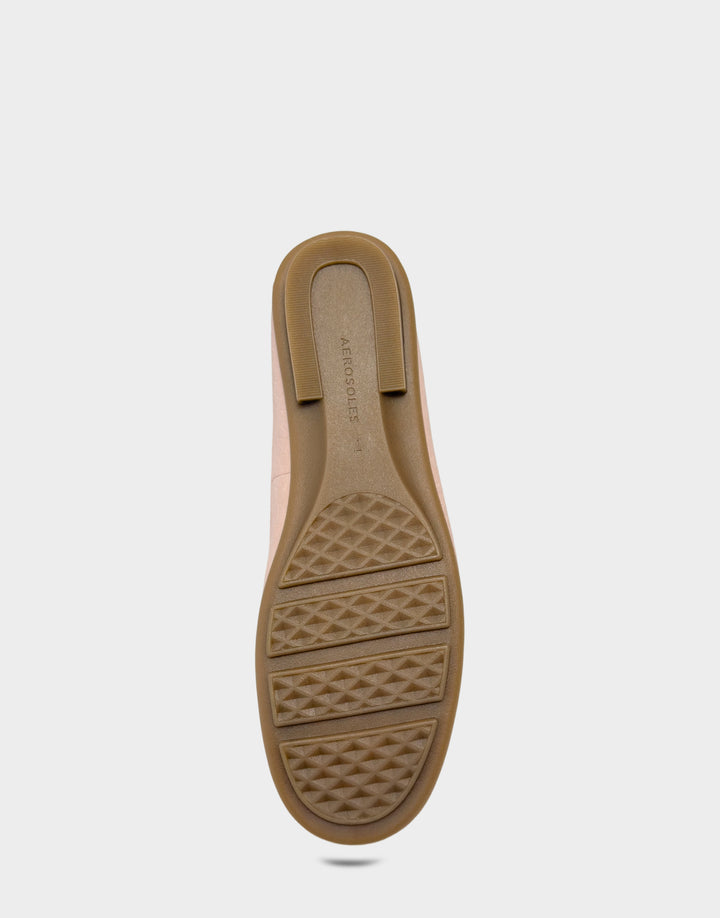 Comfortable Women's Casual Loafer in Pale Pink Faux Croc Nubuck Faux Croc Nubuck Bottom View