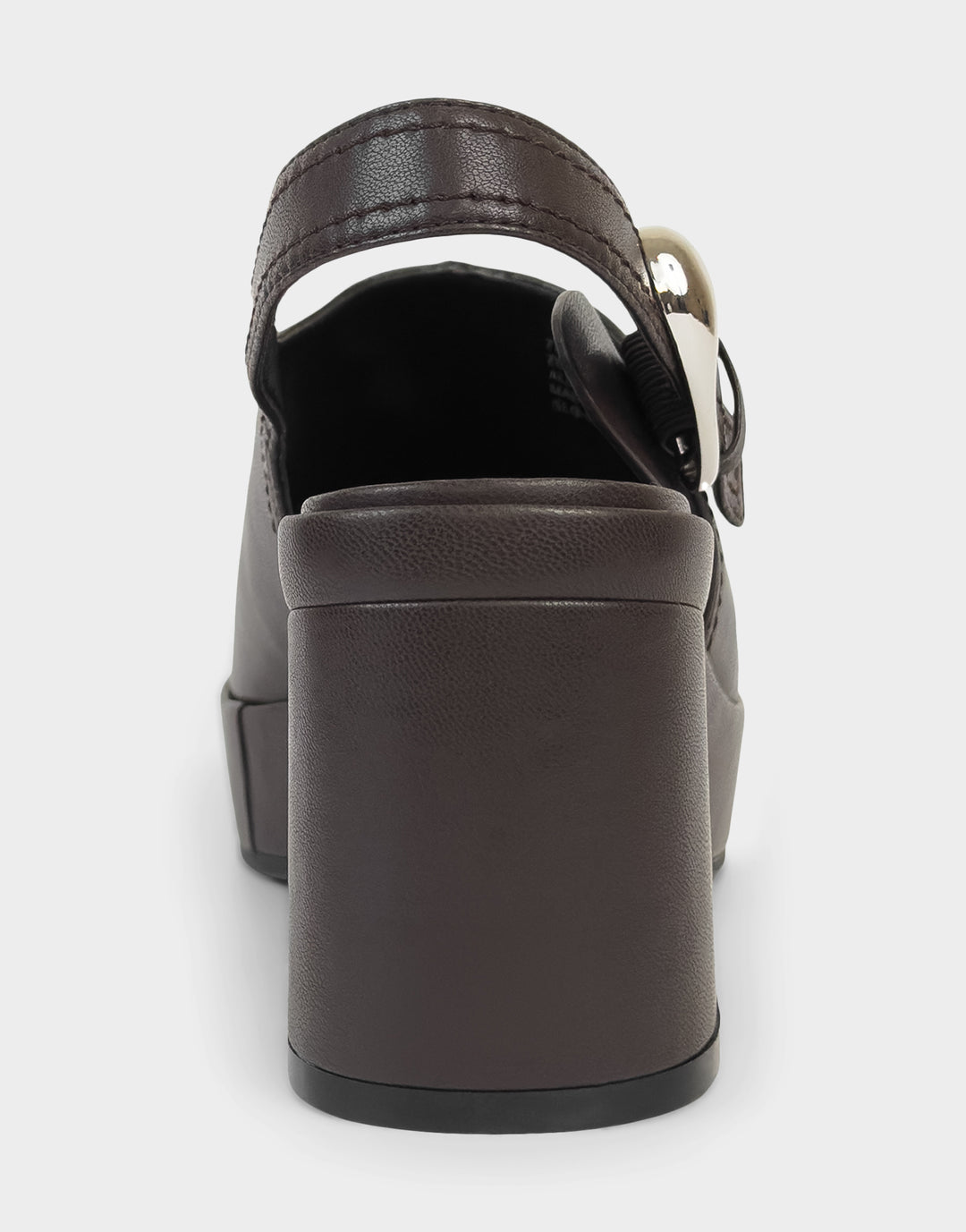 Comfortable Women's Platform Sandal In Brown Faux Leather, back view