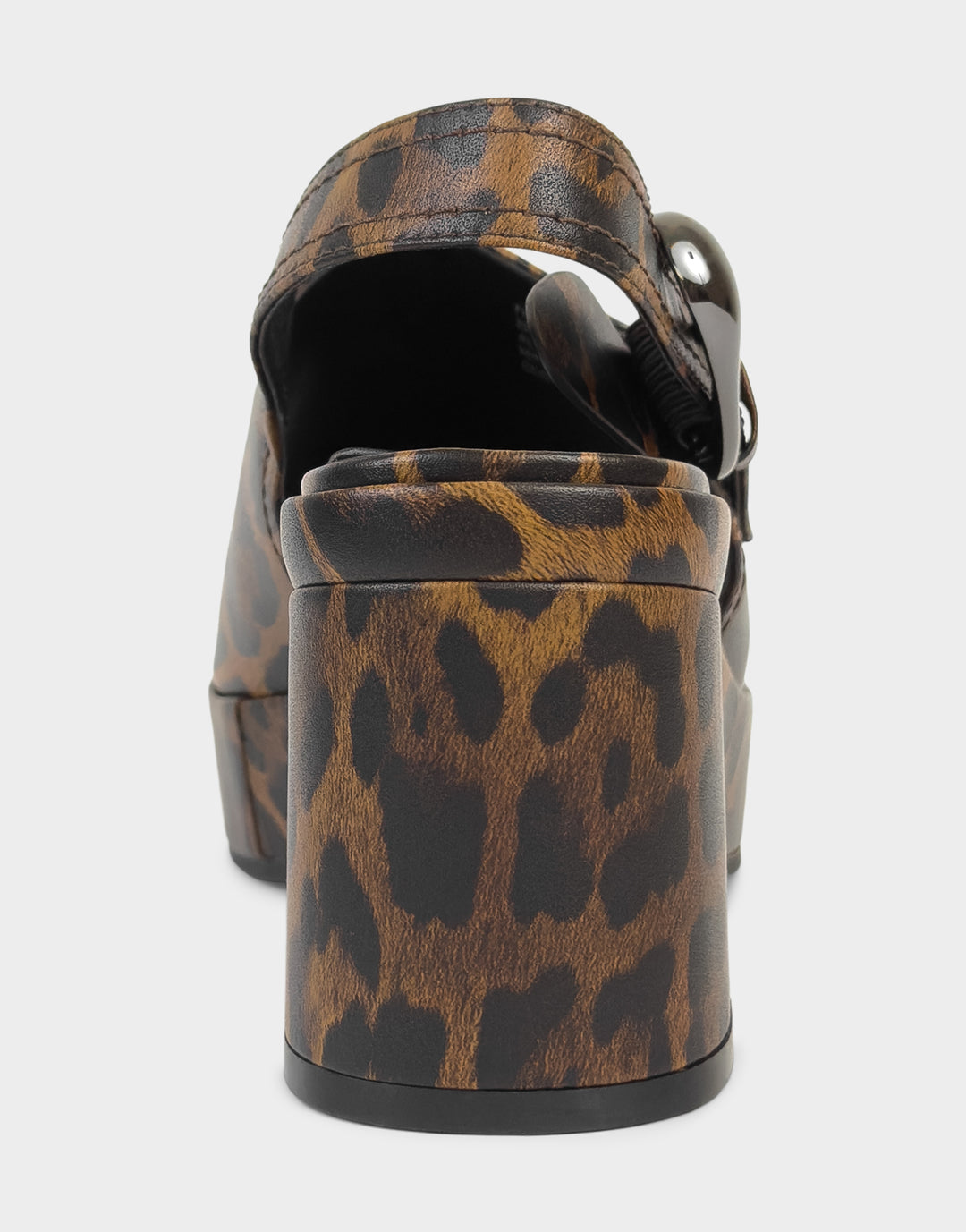 Comfortable Women's Zella Platform Sandal In Leopard Faux Leather, back view