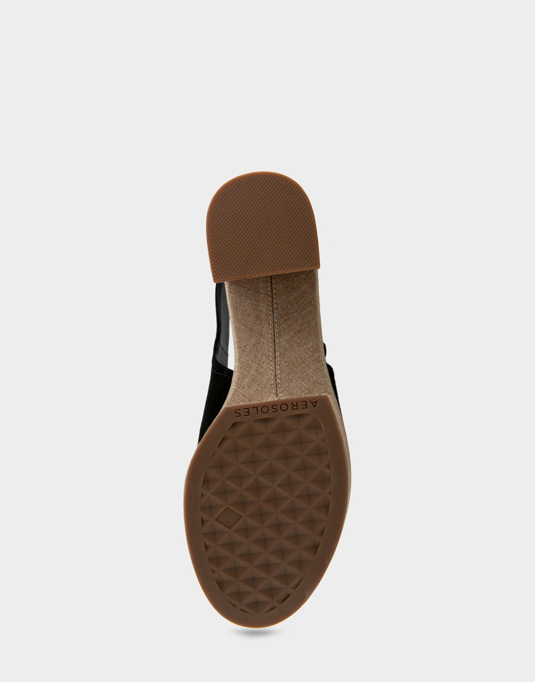 Comfortable Women's Platform Sandals in Black Suede, sole view 
